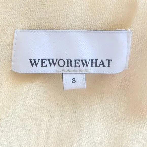 WeWoreWhat Ronnie Yellow Floral Spaghetti Strap Sleeveless Ruched Mini Dress S - Picture 9 of 13